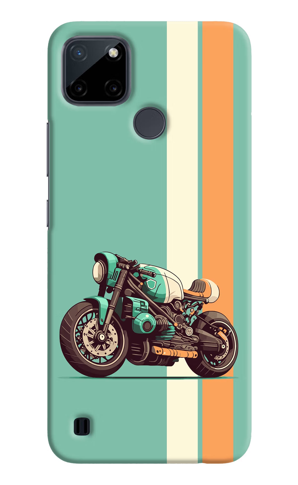 Striped Moto Drift Realme C21Y/C25Y Hard Case Back Cover by Casekaro