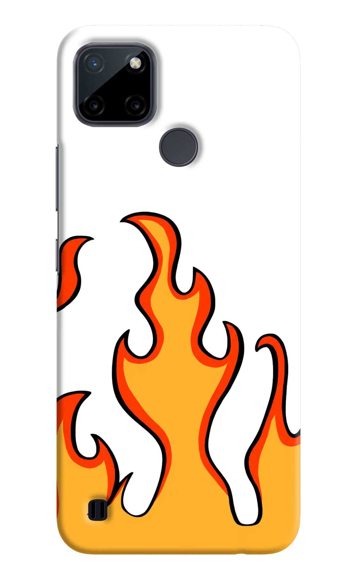 Fired Up – White Realme C21Y/C25Y Hard Case Back Cover by Casekaro