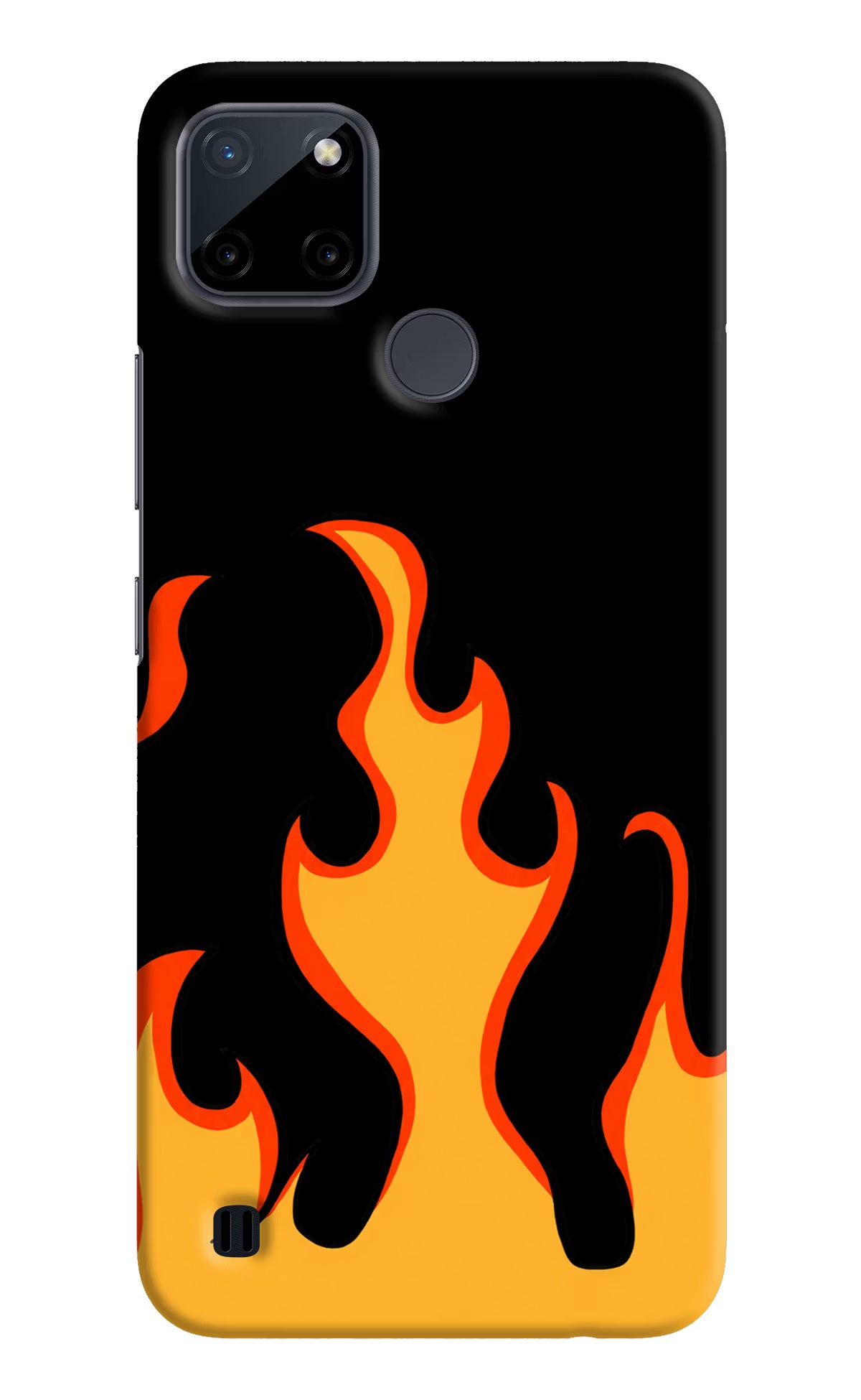 Fired Up – Black Realme C21Y/C25Y Hard Case Back Cover by Casekaro