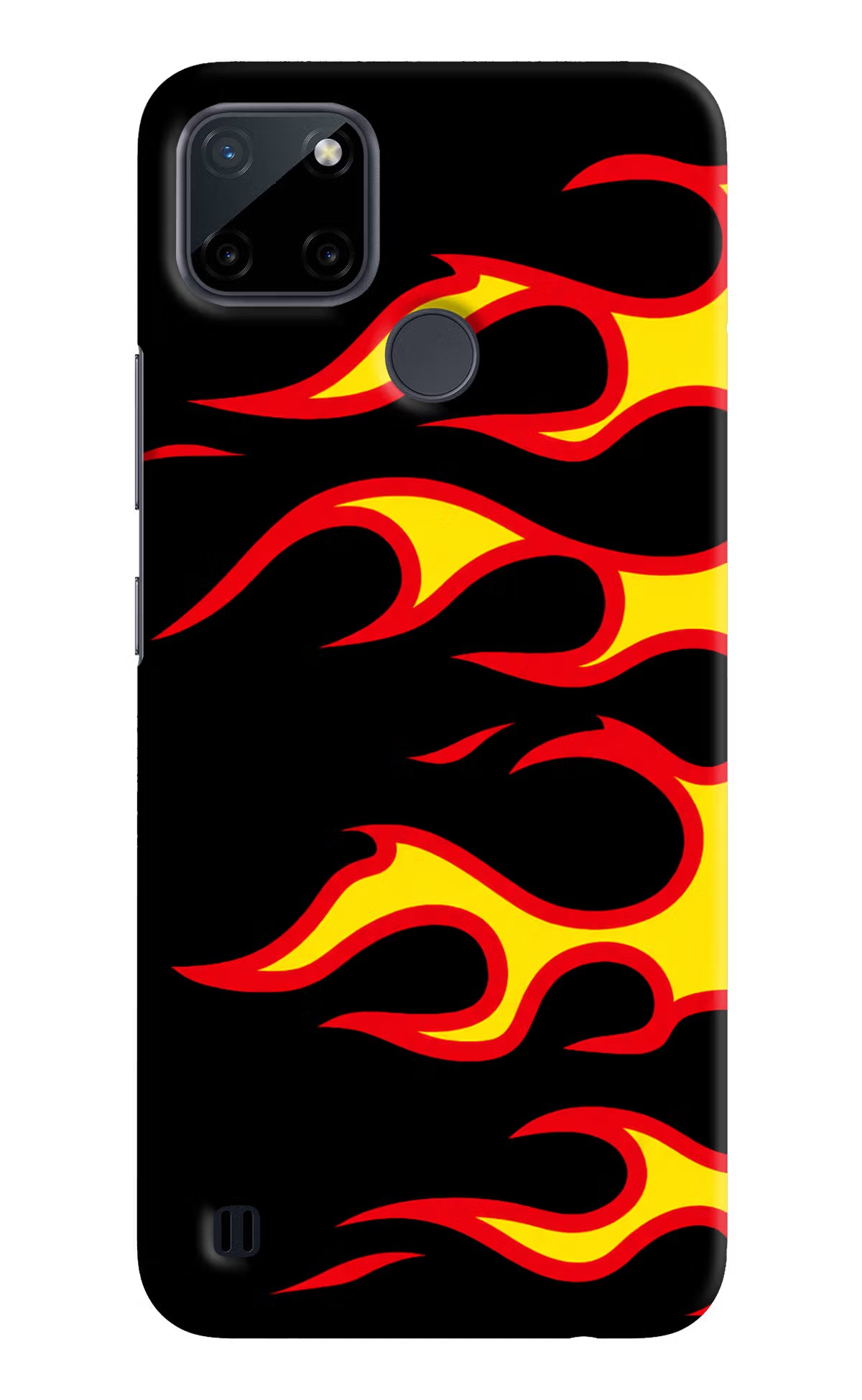 Side Sweep Flames Realme C21Y/C25Y Hard Case Back Cover by Casekaro