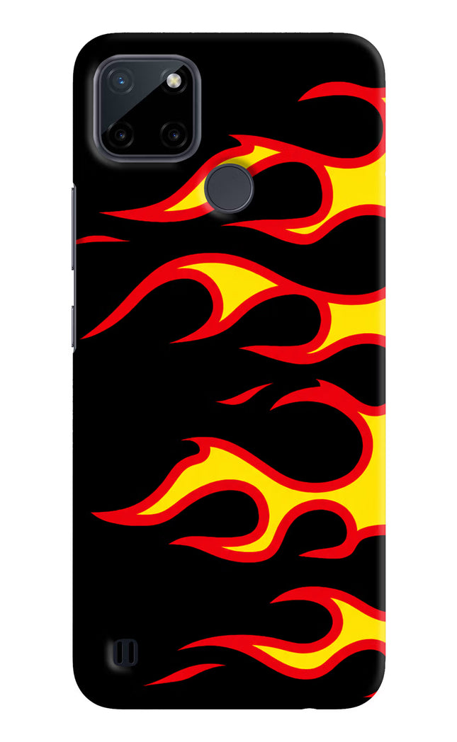 Side Sweep Flames Realme C21Y/C25Y Hard Case Back Cover by Casekaro