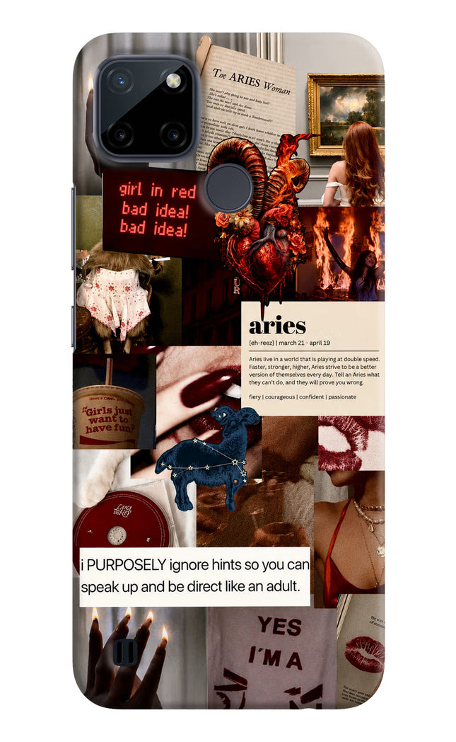 Zodiac Aries Realme C21Y/C25Y Hard Case Back Cover by Casekaro