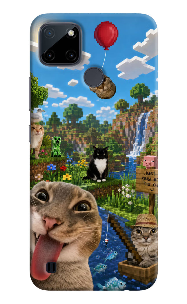 Minecraft Cat Chaos Realme C21Y/C25Y Hard Case Back Cover by Casekaro
