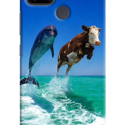 Dolphin vs Cow Realme C21Y/C25Y Hard Case Back Cover by Casekaro