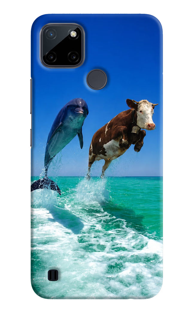 Dolphin vs Cow Realme C21Y/C25Y Hard Case Back Cover by Casekaro