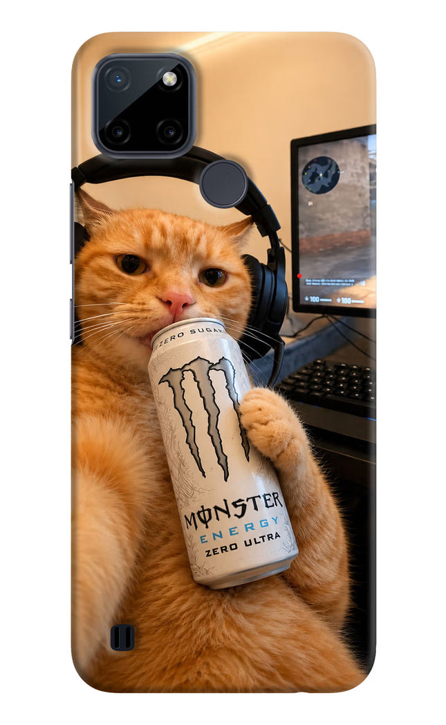 Gamer Cat Energy Realme C21Y/C25Y Hard Case Back Cover by Casekaro