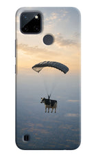 Skydiving Cow Realme C21Y/C25Y Hard Case Back Cover by Casekaro