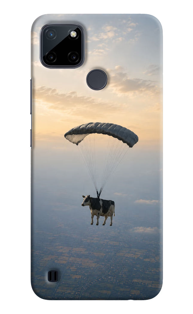 Skydiving Cow Realme C21Y/C25Y Hard Case Back Cover by Casekaro