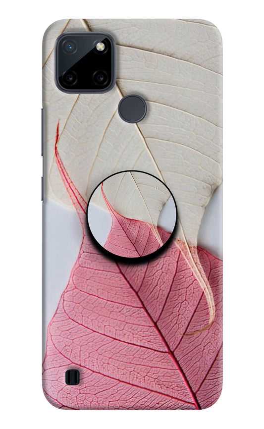 White Pink Leaf Realme C21Y/C25Y Pop Case by Casekaro