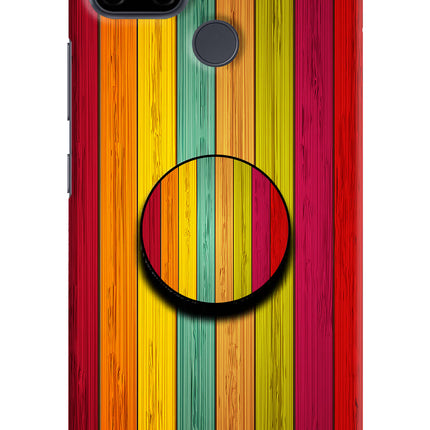 Multicolor Wooden Realme C21Y/C25Y Pop Case by Casekaro