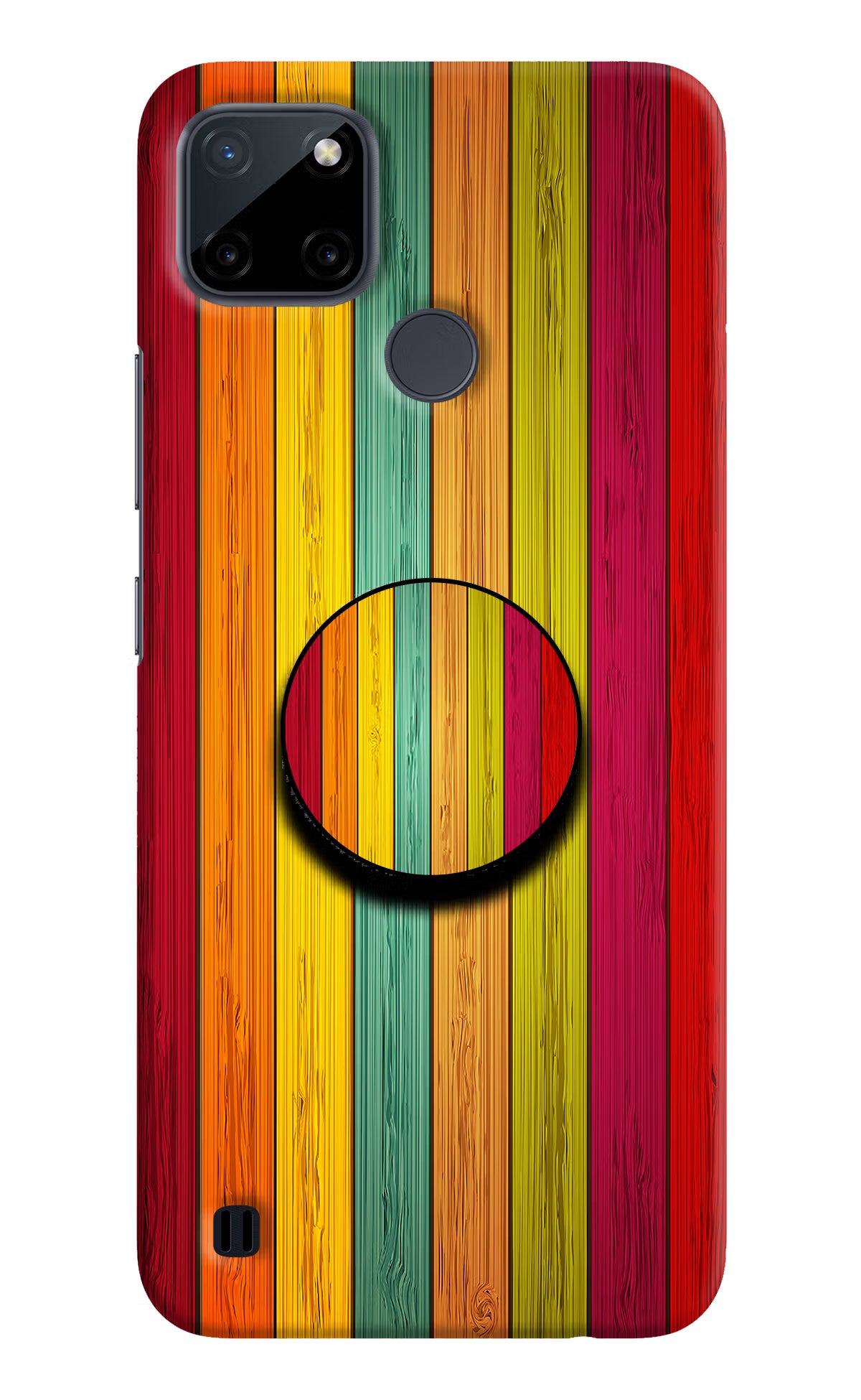 Multicolor Wooden Realme C21Y/C25Y Pop Case by Casekaro