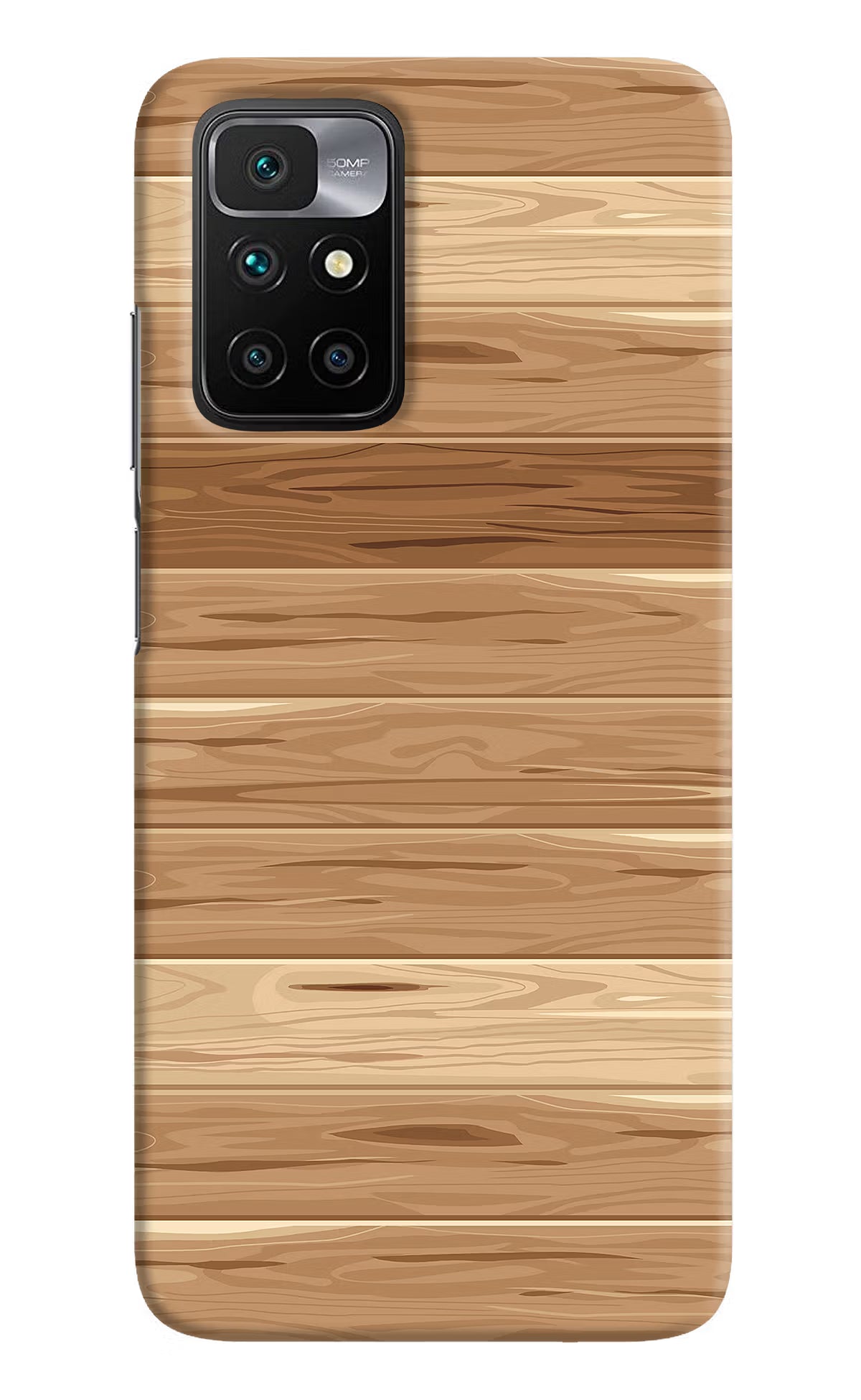 Wooden Vector Redmi 10 Prime Hard Case Back Cover by Casekaro
