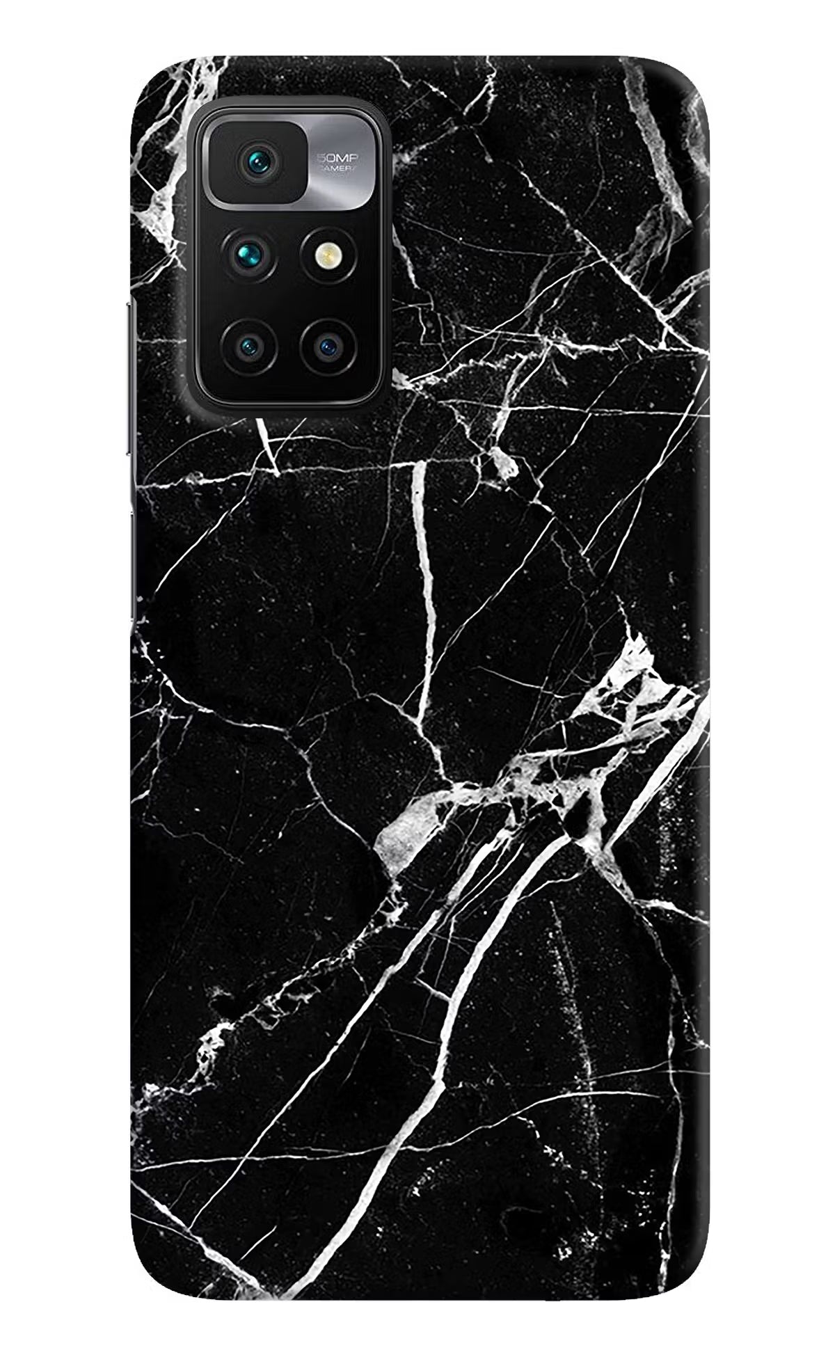 Black Marble Pattern Redmi 10 Prime Hard Case Back Cover by Casekaro