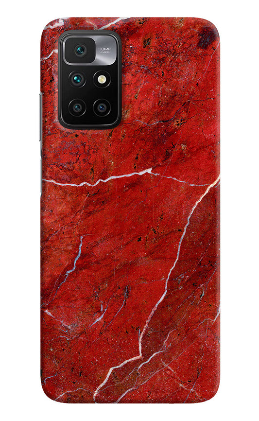 Red Marble Design Redmi 10 Prime Hard Case Back Cover by Casekaro
