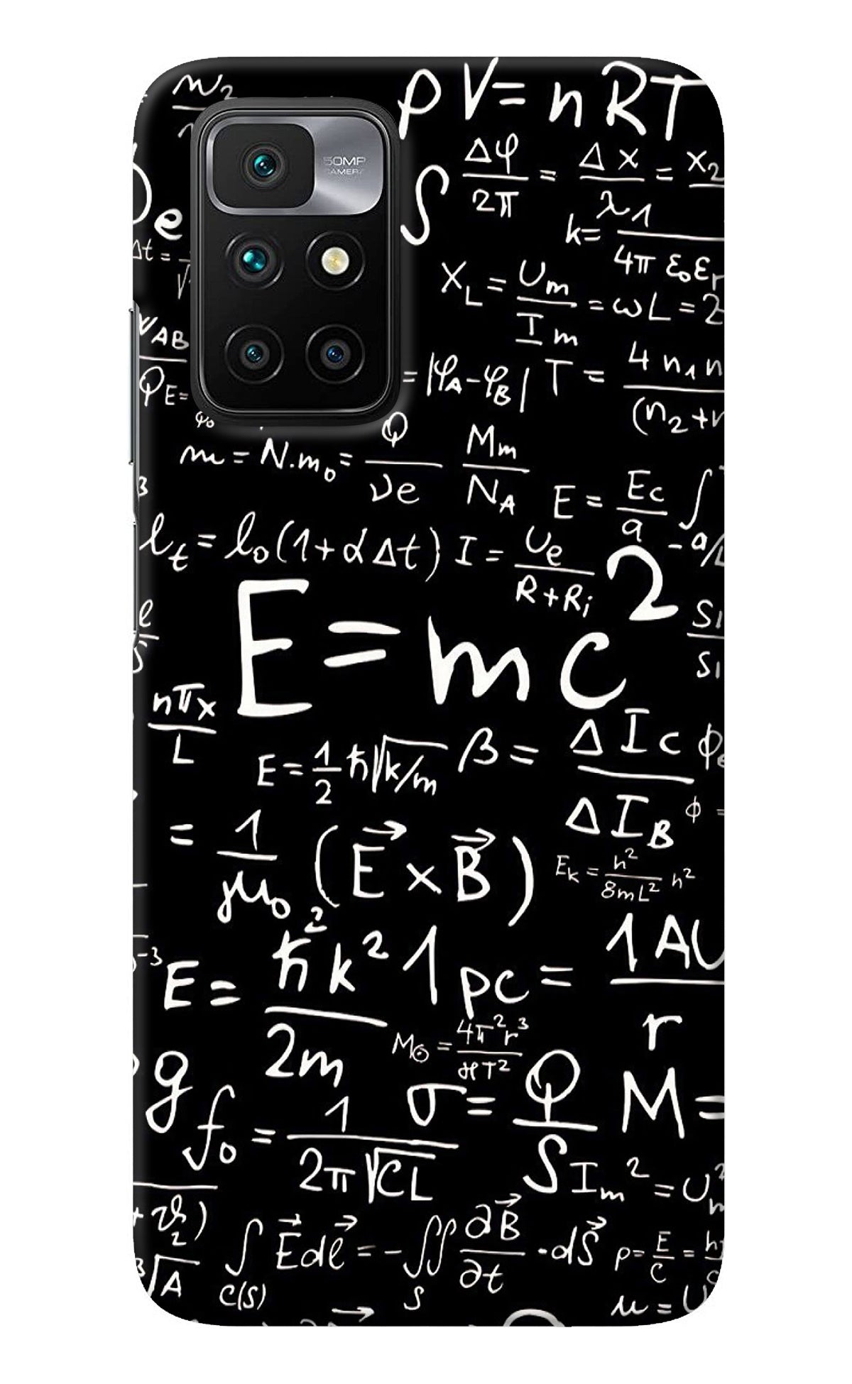 Physics Albert Einstein Formula Redmi 10 Prime Back Cover