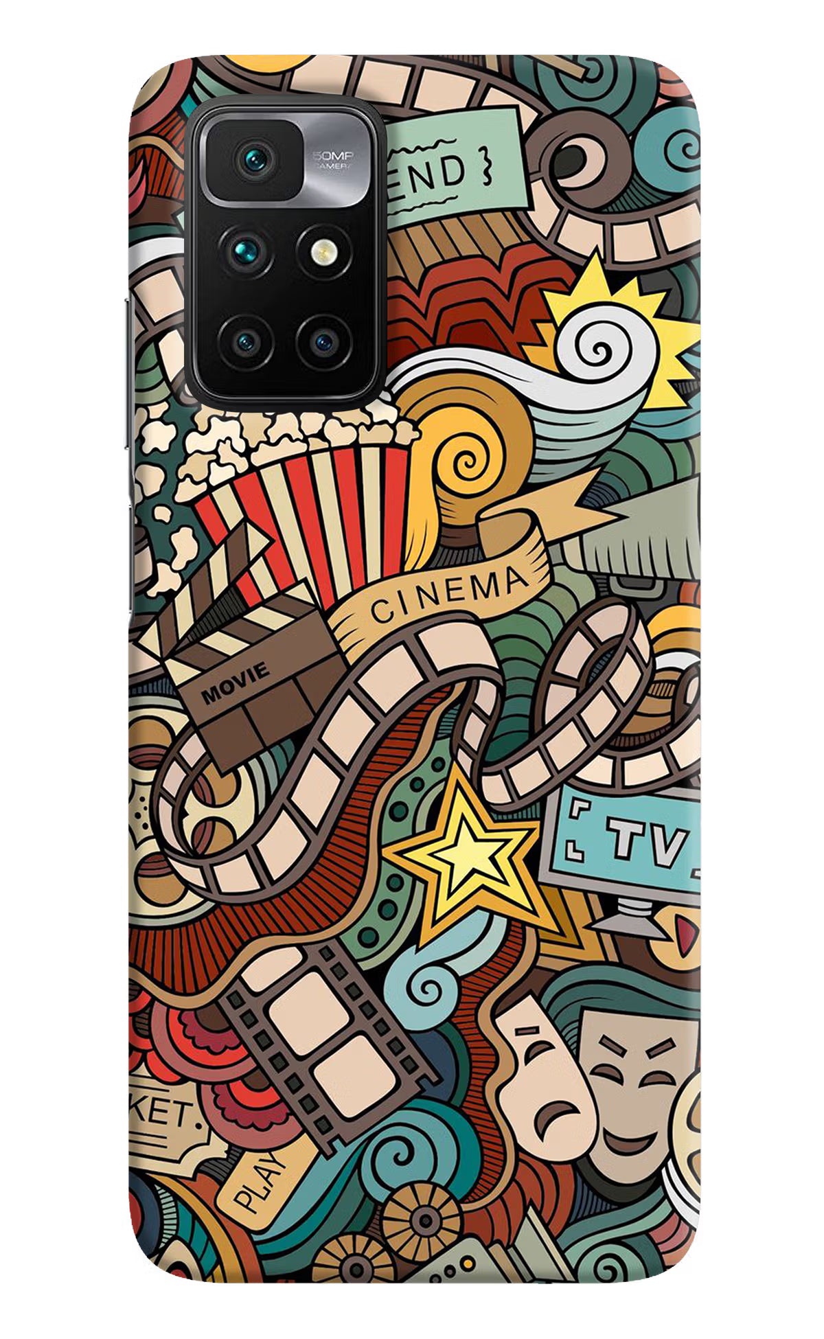 Cinema Abstract Redmi 10 Prime Hard Case Back Cover by Casekaro