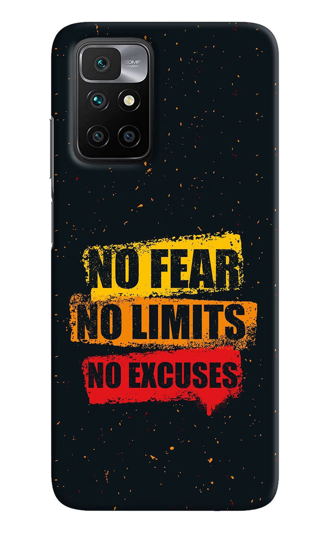 No Fear No Limits No Excuse Redmi 10 Prime Hard Case Back Cover by Casekaro