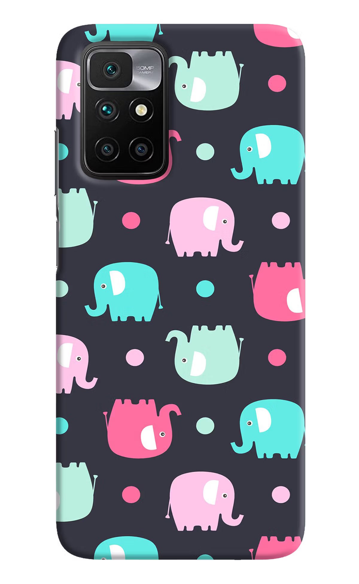 Elephants Redmi 10 Prime Hard Case Back Cover by Casekaro