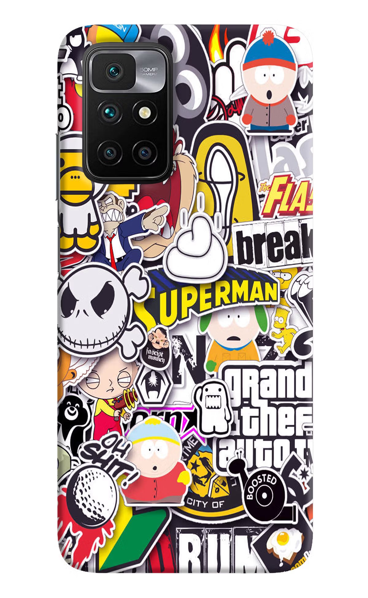 Sticker Bomb Redmi 10 Prime Hard Case Back Cover by Casekaro