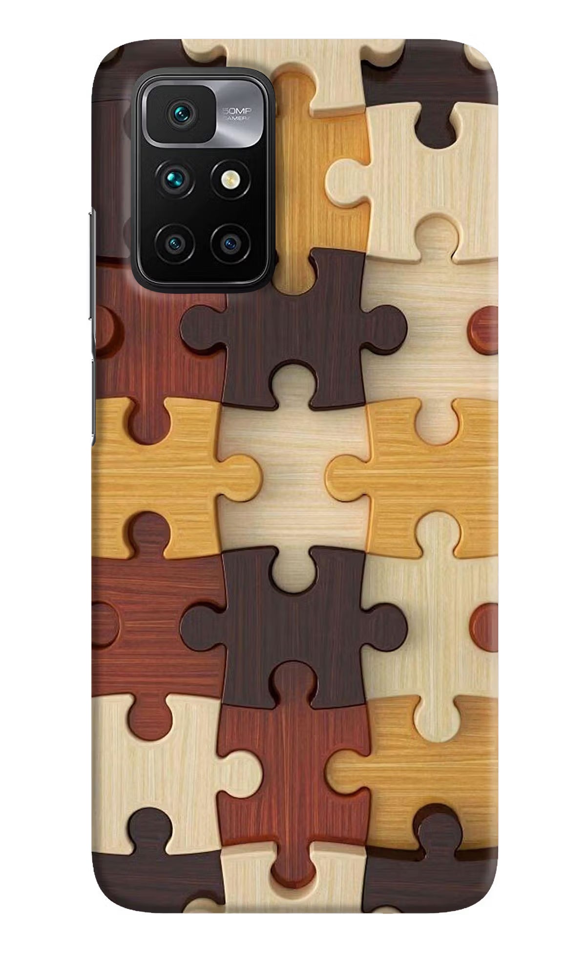 Wooden Puzzle Redmi 10 Prime Hard Case Back Cover by Casekaro