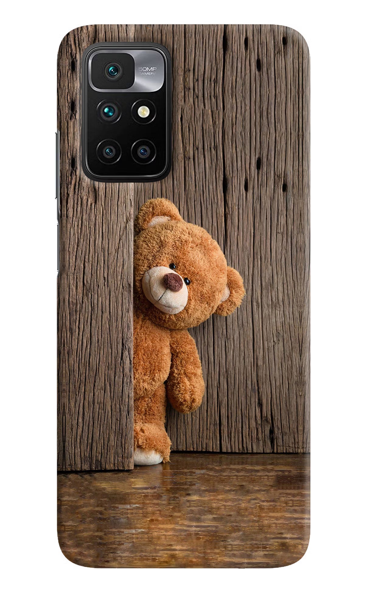 Teddy Wooden Redmi 10 Prime Hard Case Back Cover by Casekaro