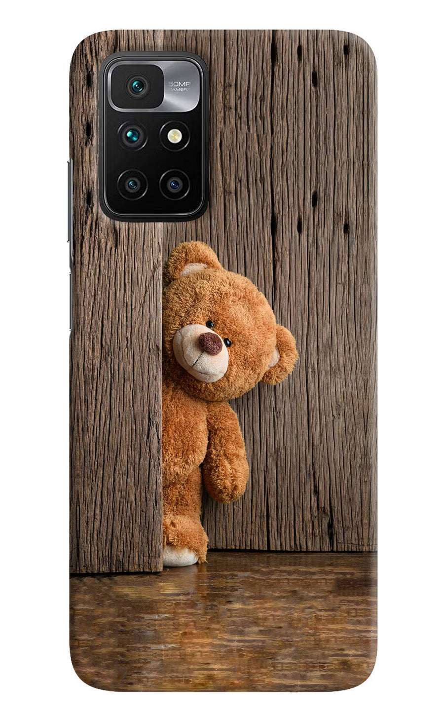 Teddy Wooden Redmi 10 Prime Back Cover, Hard case