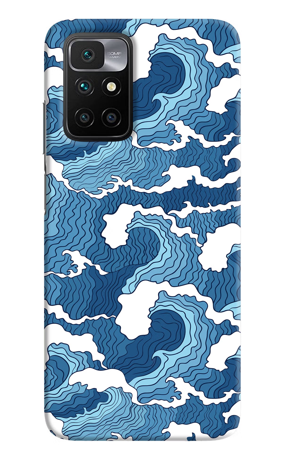 Blue Waves Redmi 10 Prime Hard Case Back Cover by Casekaro