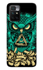 Green Owl Redmi 10 Prime Hard Case Back Cover by Casekaro