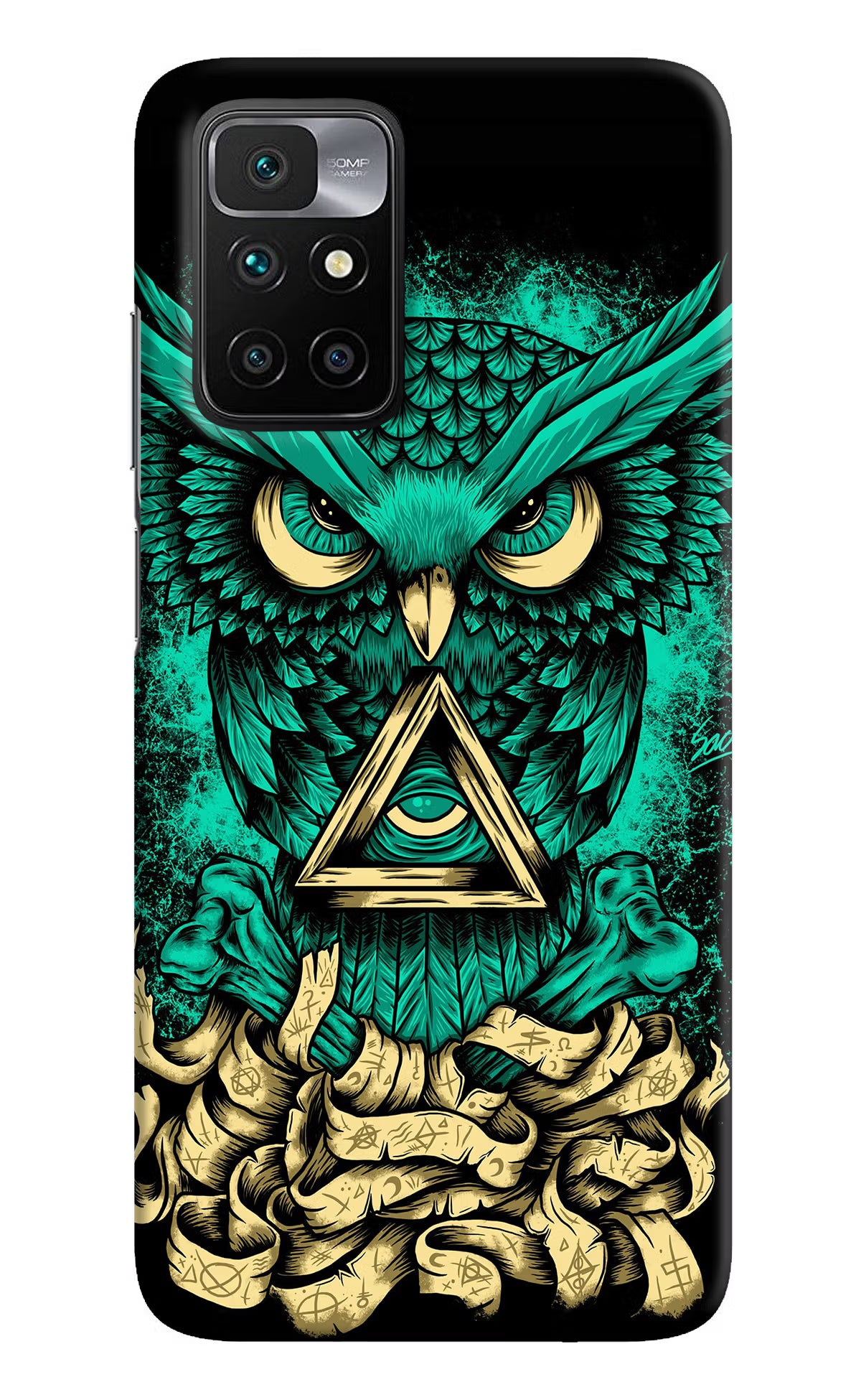 Green Owl Redmi 10 Prime Hard Case Back Cover by Casekaro