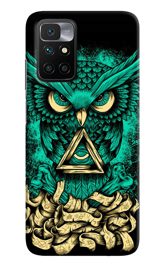 Green Owl Redmi 10 Prime Hard Case Back Cover by Casekaro
