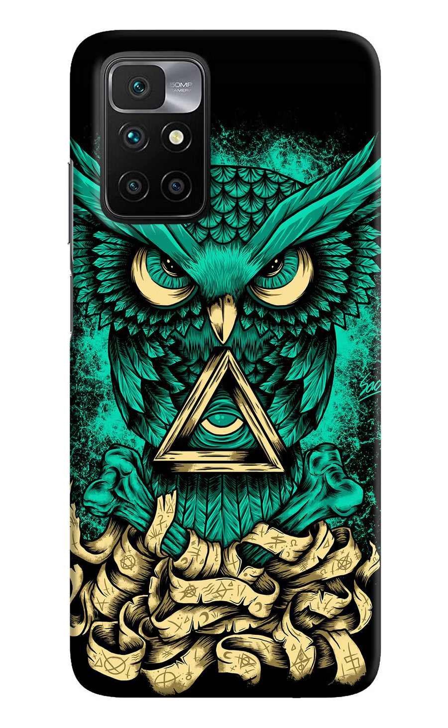 Green Owl Redmi 10 Prime Back Cover, Hard case