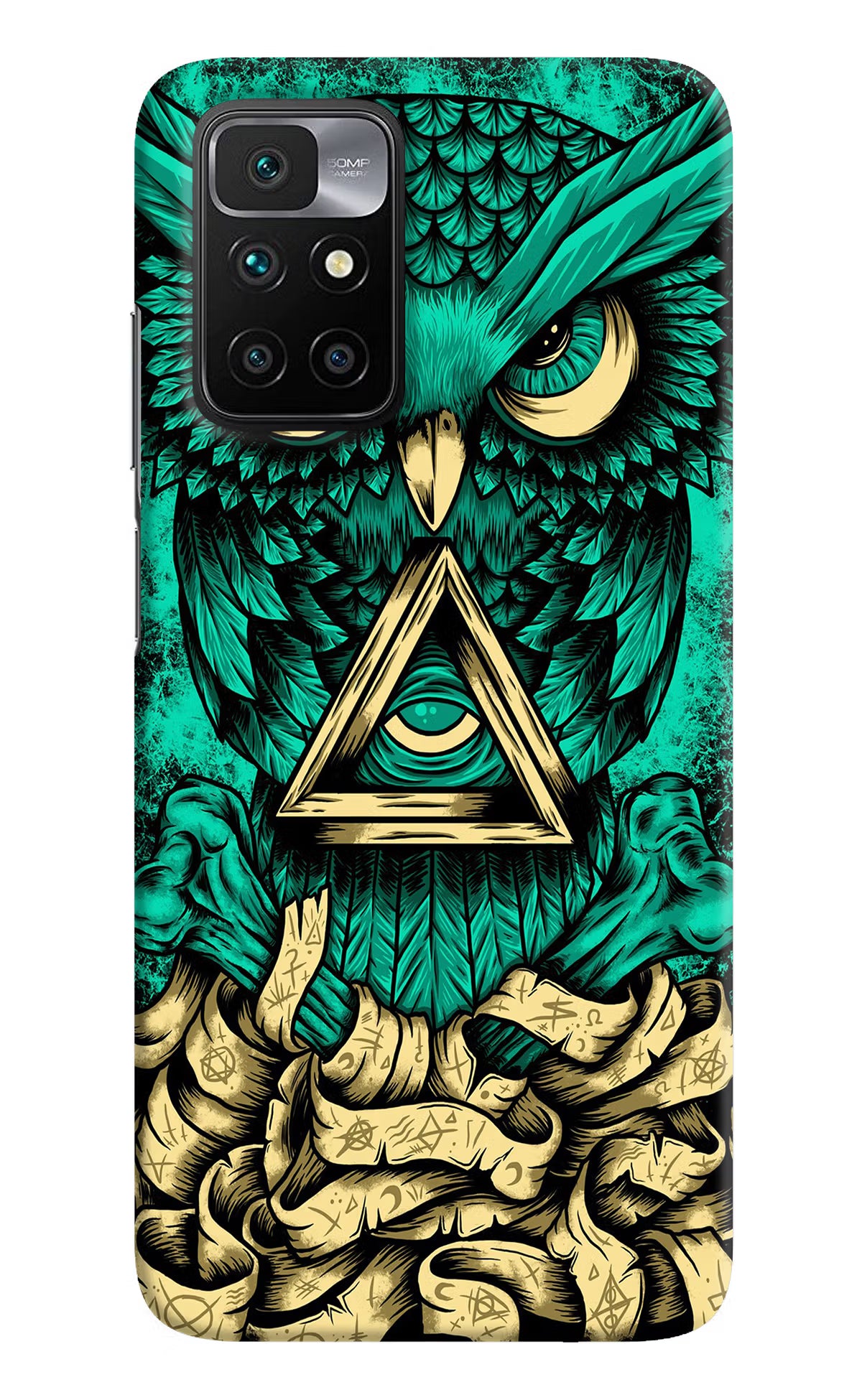 Green Owl Redmi 10 Prime Hard Case Back Cover by Casekaro
