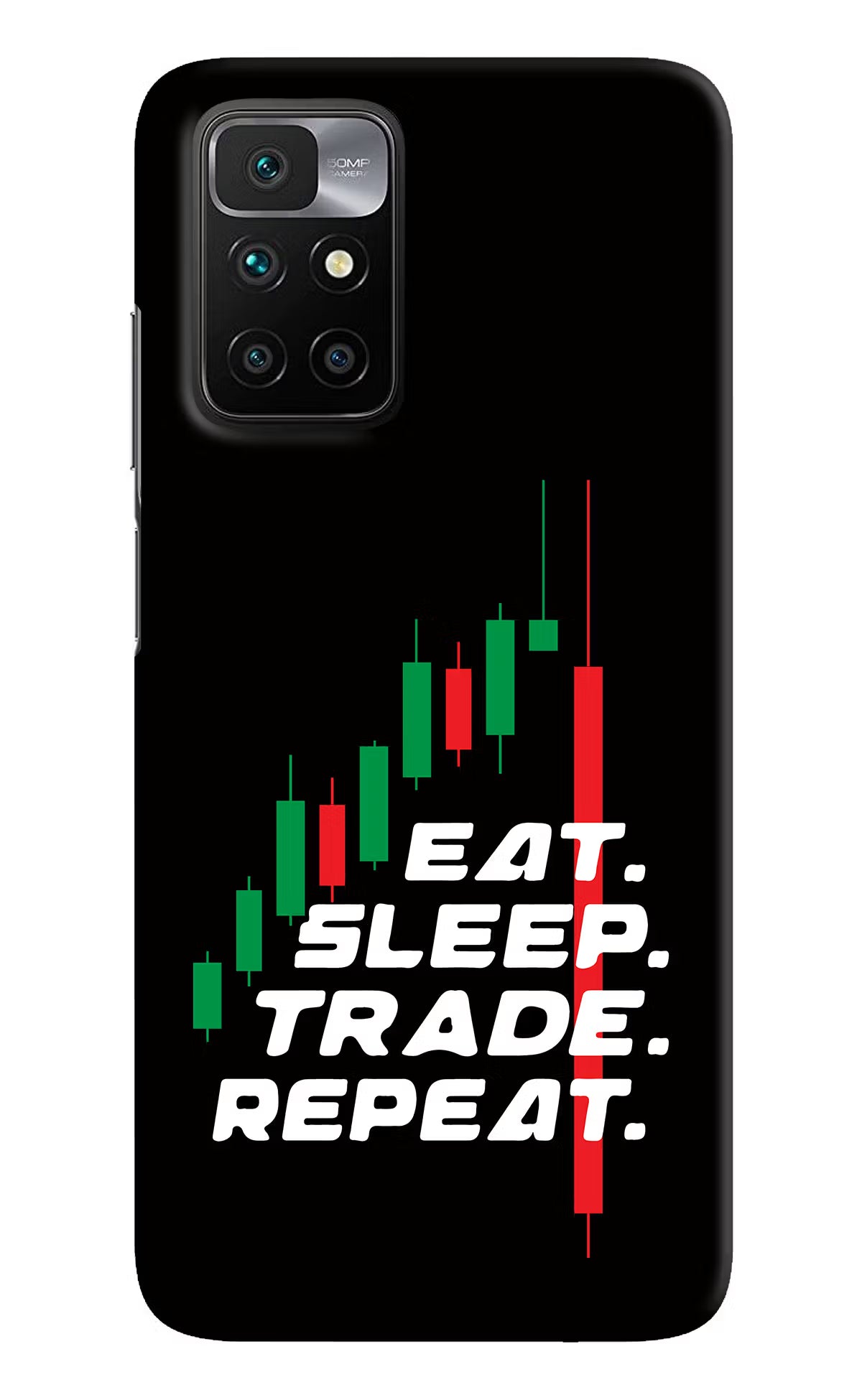 Eat Sleep Trade Repeat Redmi 10 Prime Hard Case Back Cover by Casekaro