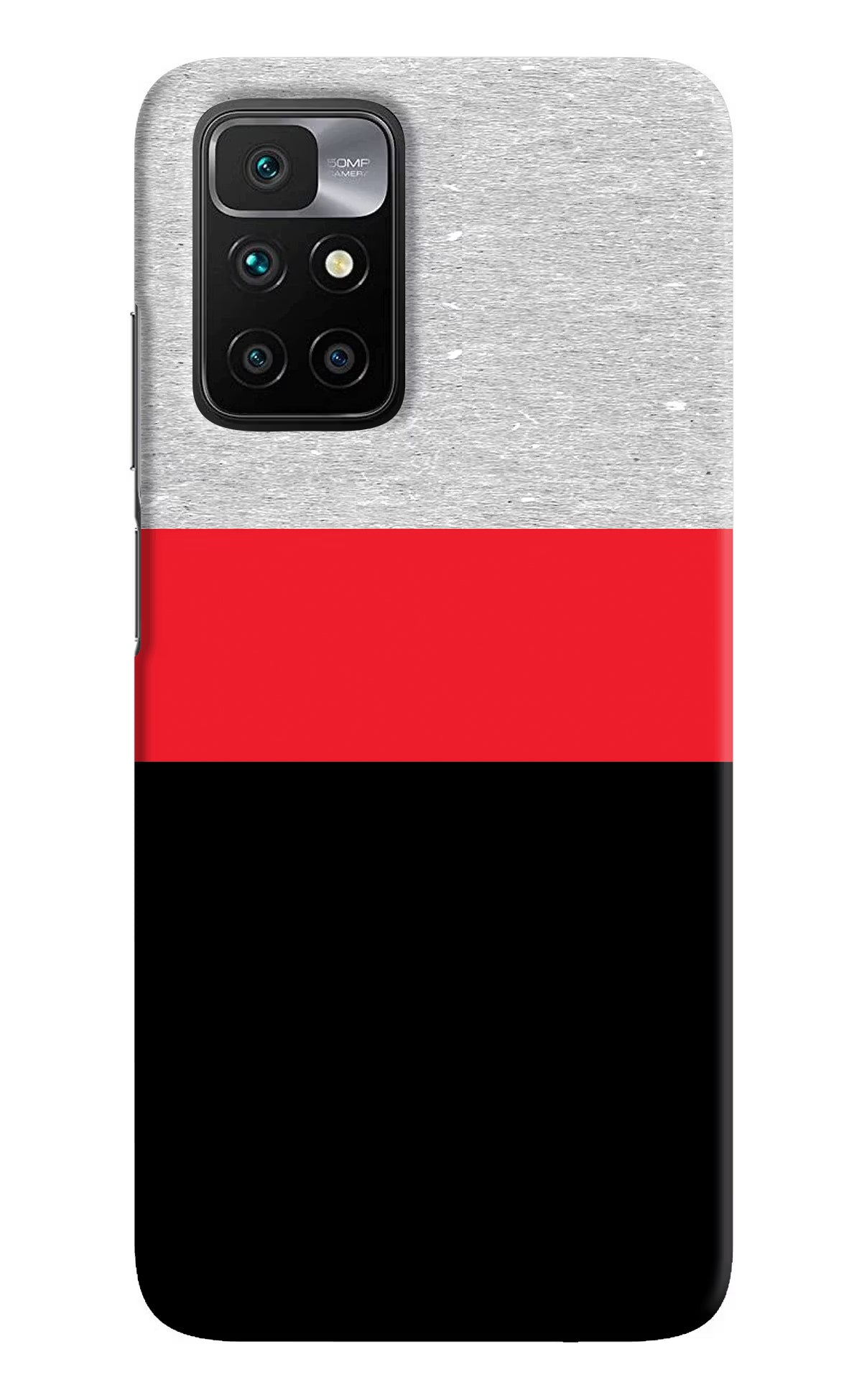 Tri Color Pattern Redmi 10 Prime Hard Case Back Cover by Casekaro