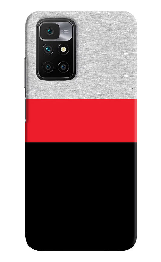 Tri Color Pattern Redmi 10 Prime Hard Case Back Cover by Casekaro