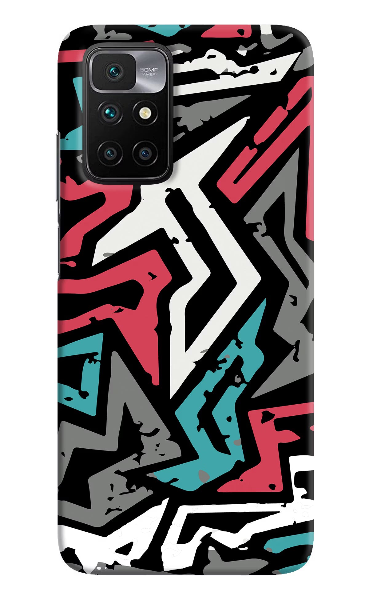 Geometric Graffiti Redmi 10 Prime Hard Case Back Cover by Casekaro