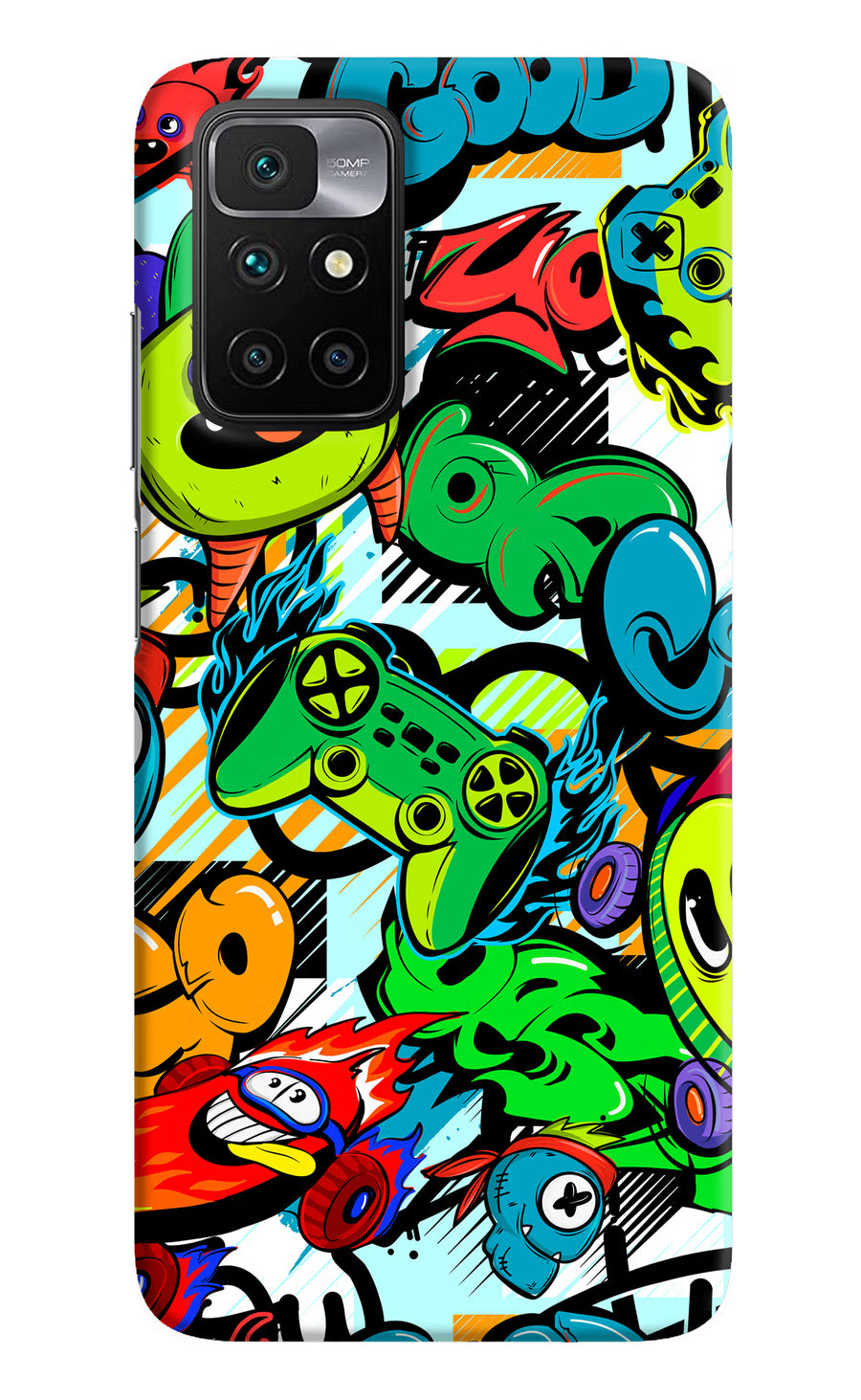 Game Doodle Redmi 10 Prime Back Cover, Hard case