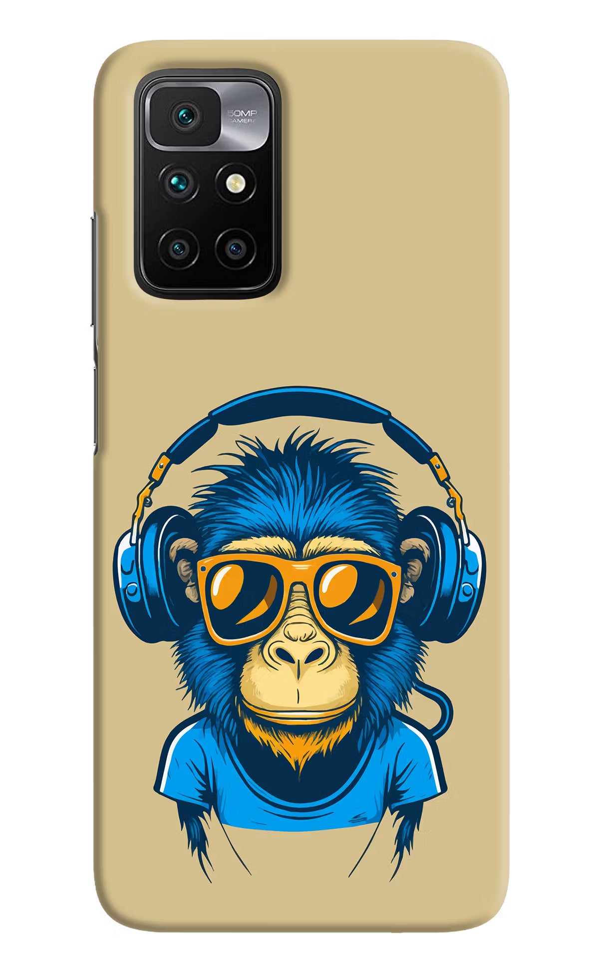Monkey Headphone Redmi 10 Prime Hard Case Back Cover by Casekaro