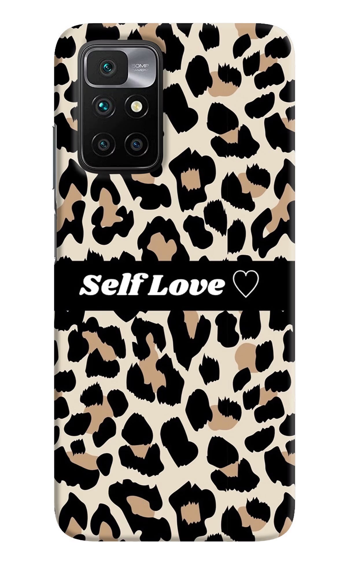 Leopard Print Self Love Redmi 10 Prime Hard Case Back Cover by Casekaro