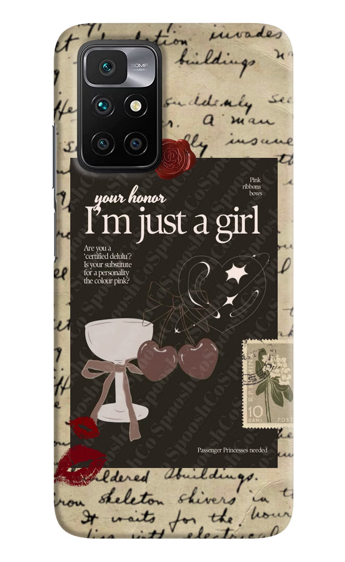 I am just a girl Redmi 10 Prime Hard Case Back Cover by Casekaro