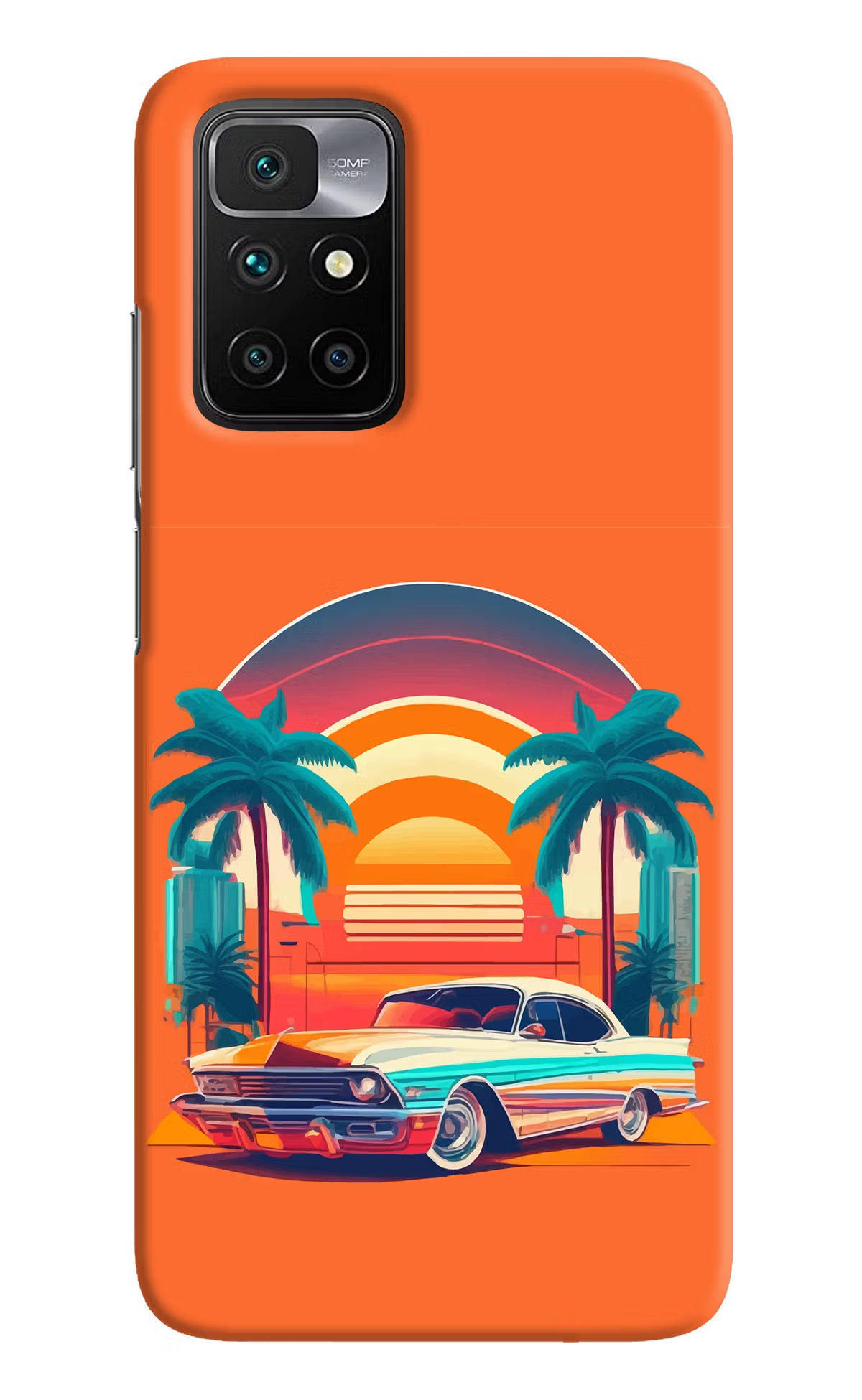Palm Drive 80s Redmi 10 Prime Hard Case Back Cover by Casekaro