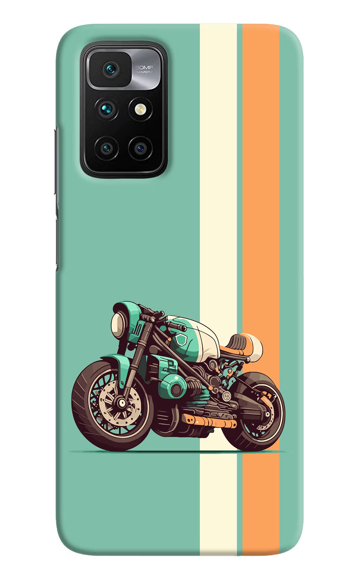 Striped Moto Drift Redmi 10 Prime Hard Case Back Cover by Casekaro