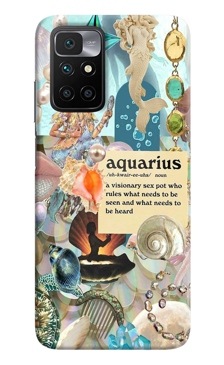 Aquarius Zodiac Redmi 10 Prime Back Cover, Hard case