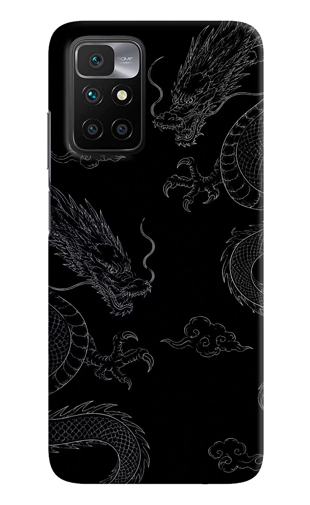 Twin Dragons Redmi 10 Prime Hard Case Back Cover by Casekaro