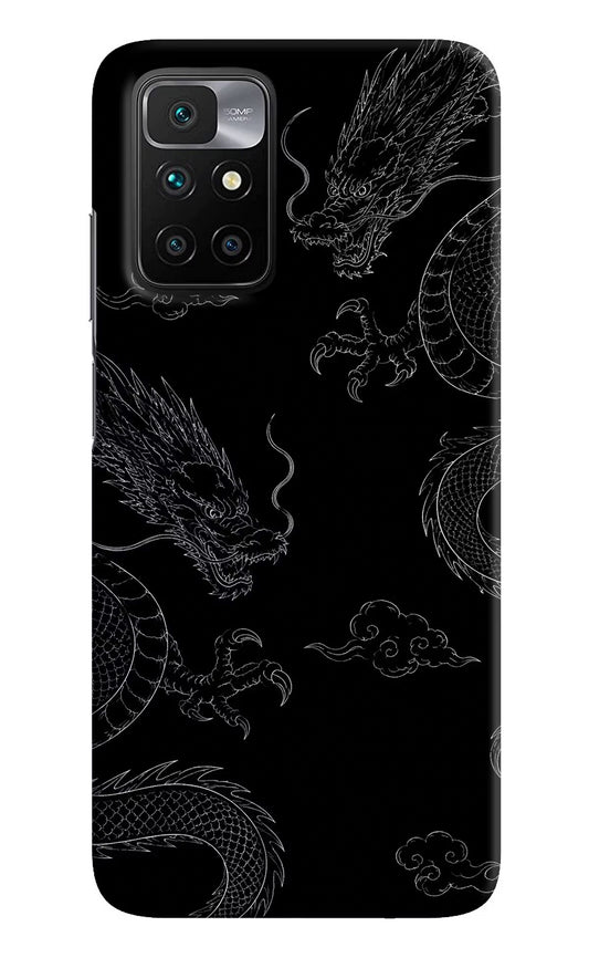 Twin Dragons Redmi 10 Prime Hard Case Back Cover by Casekaro