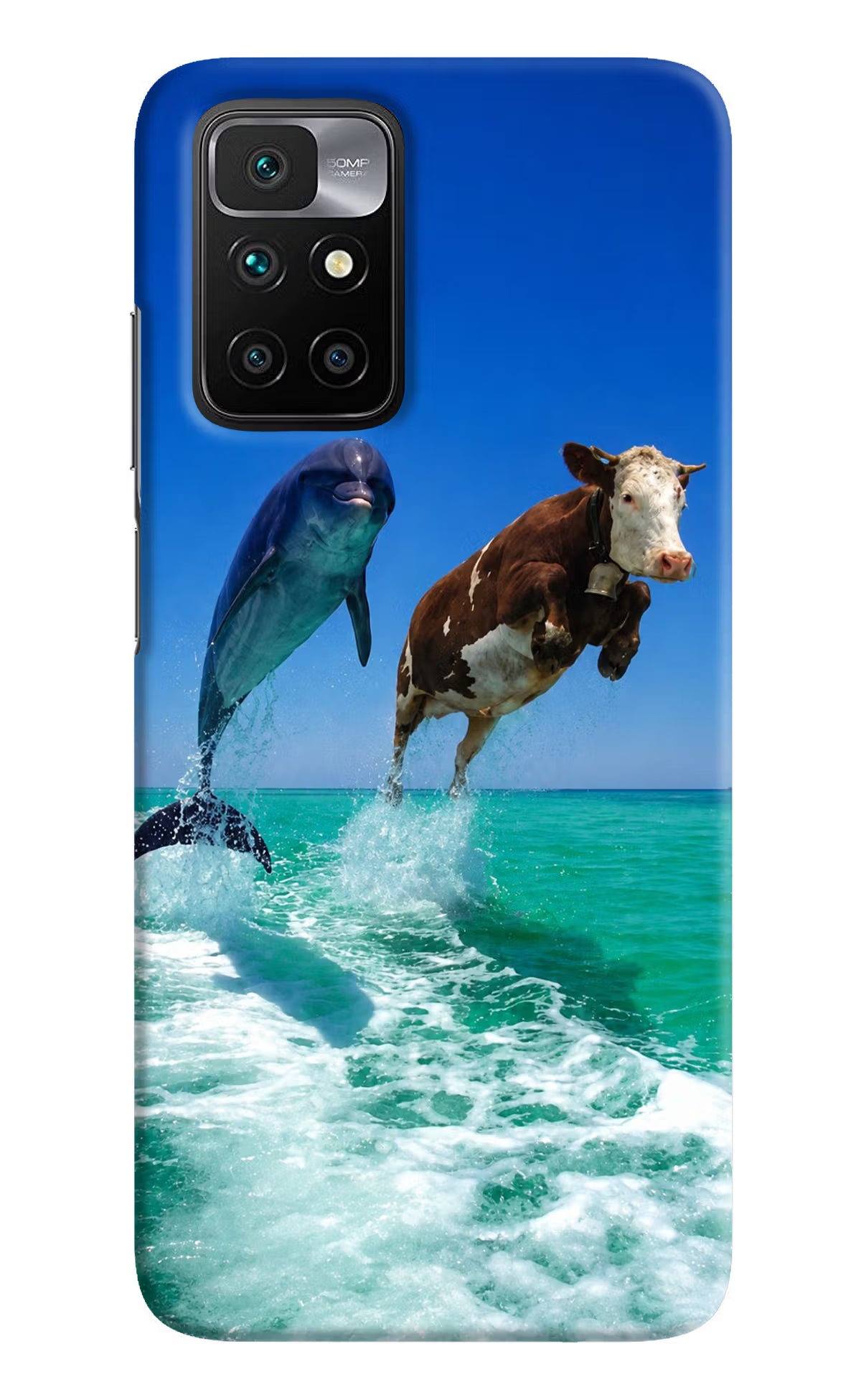 Dolphin vs Cow Redmi 10 Prime Back Cover
