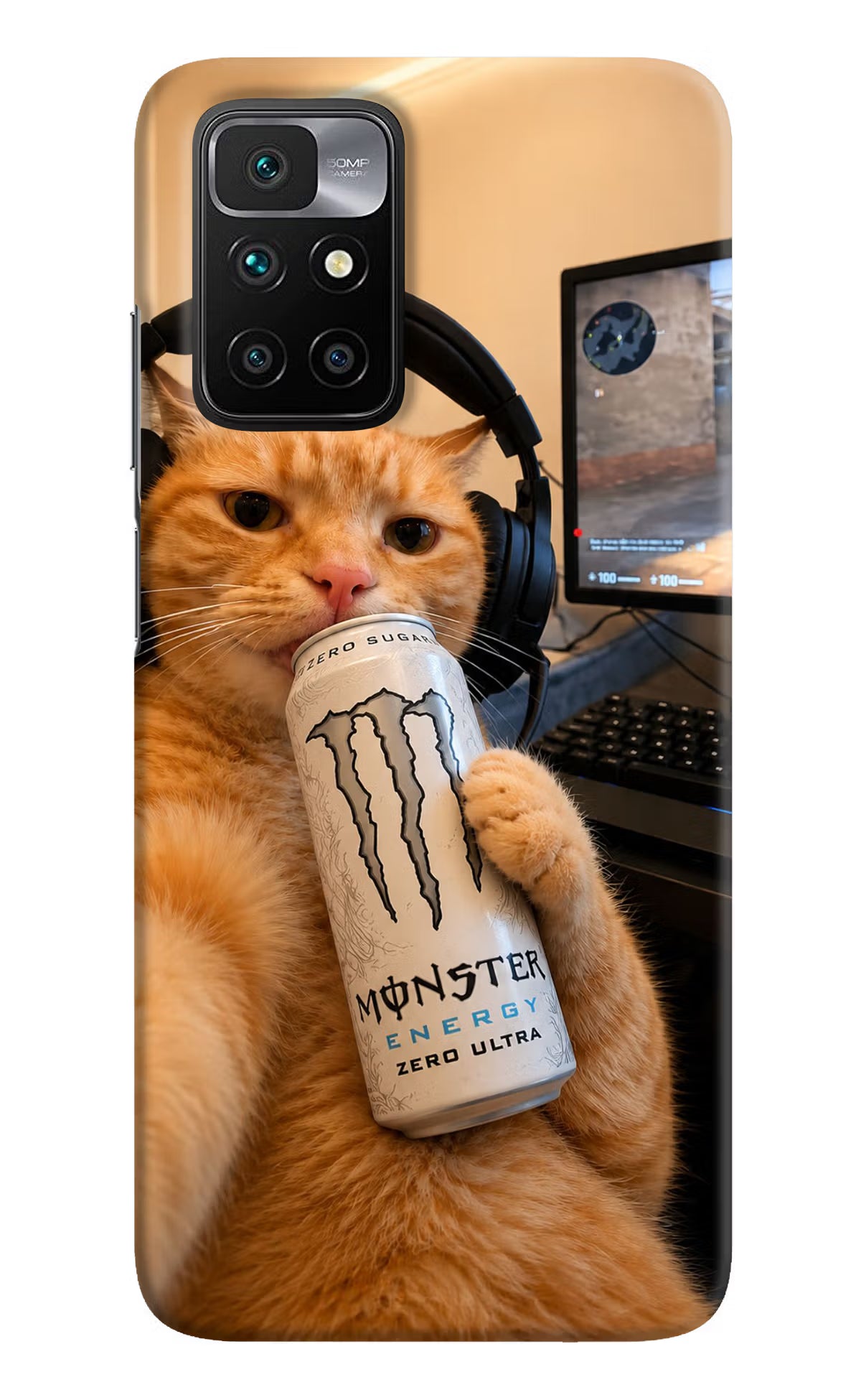 Gamer Cat Energy Redmi 10 Prime Back Cover