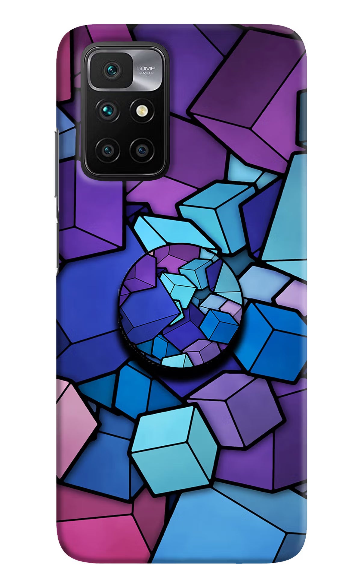 Cubic Abstract Redmi 10 Prime Pop Case by Casekaro