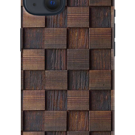 Wooden Cube Design iPhone 13 Hard Case Back Cover by Casekaro