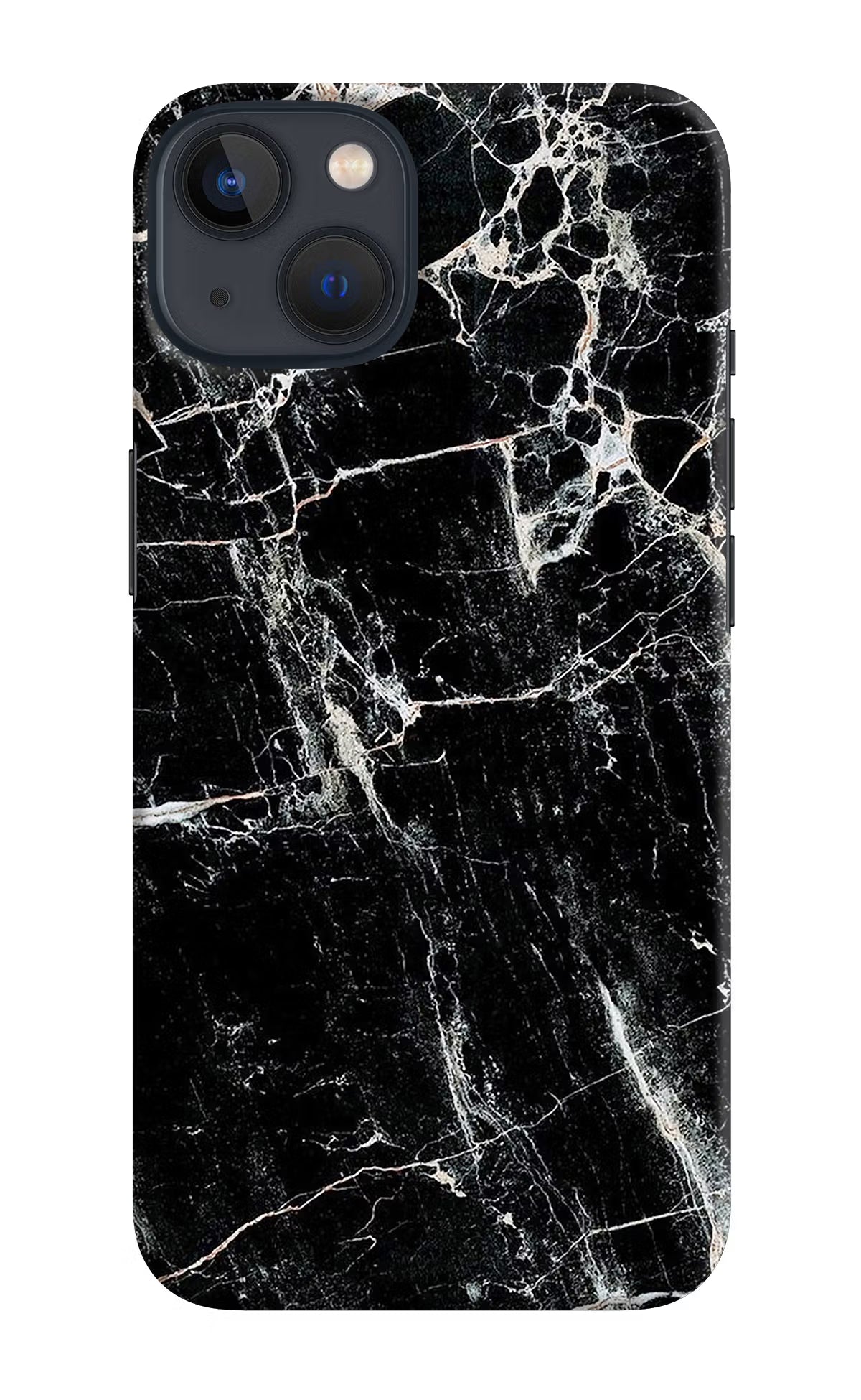 Black Marble Texture iPhone 13 Hard Case Back Cover by Casekaro